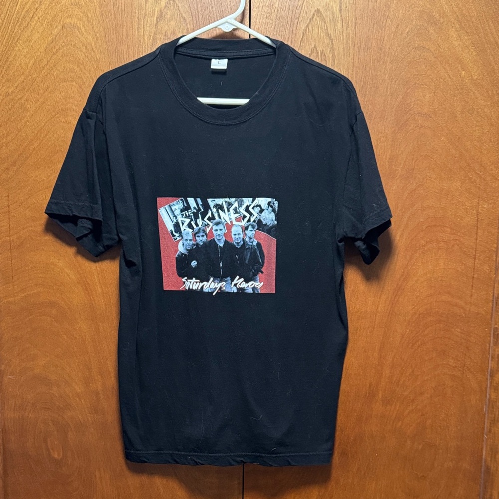 Vintage UK Punk Band The Business Saturdays Heroes black Graphic T-Shirt
